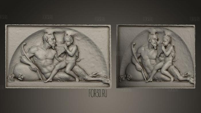 Pan and a Satyr stl model for CNC